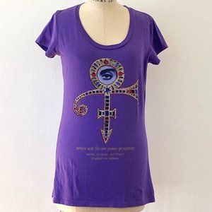 Prince and the new power generation purple tee shirt XL NWOT